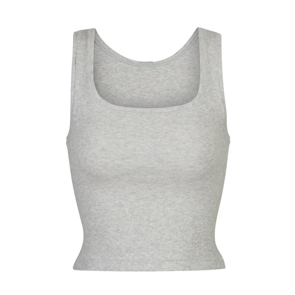 Skims Light Heather Grey Classic Cotton Rib Tank